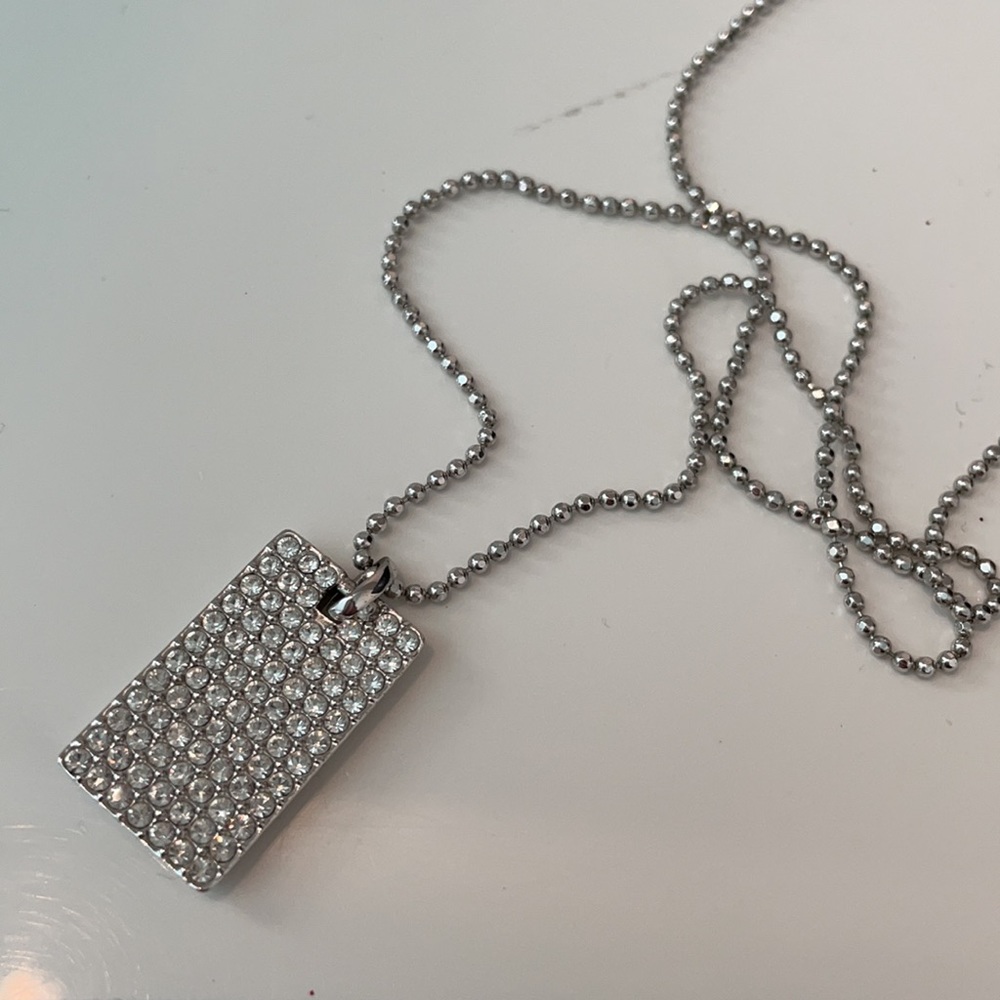 Vintage Rectangular Tiny Rhinestone Necklace - image 8